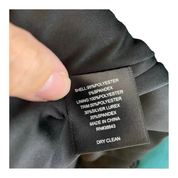 Sam Edelman Metallic Trim Long Sleeve Shift Dress - Picture 4 of 7